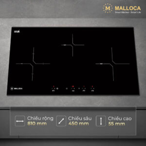 Bếp kết hợp điện và từ 3 vùng nấu Malloca MH03IRN