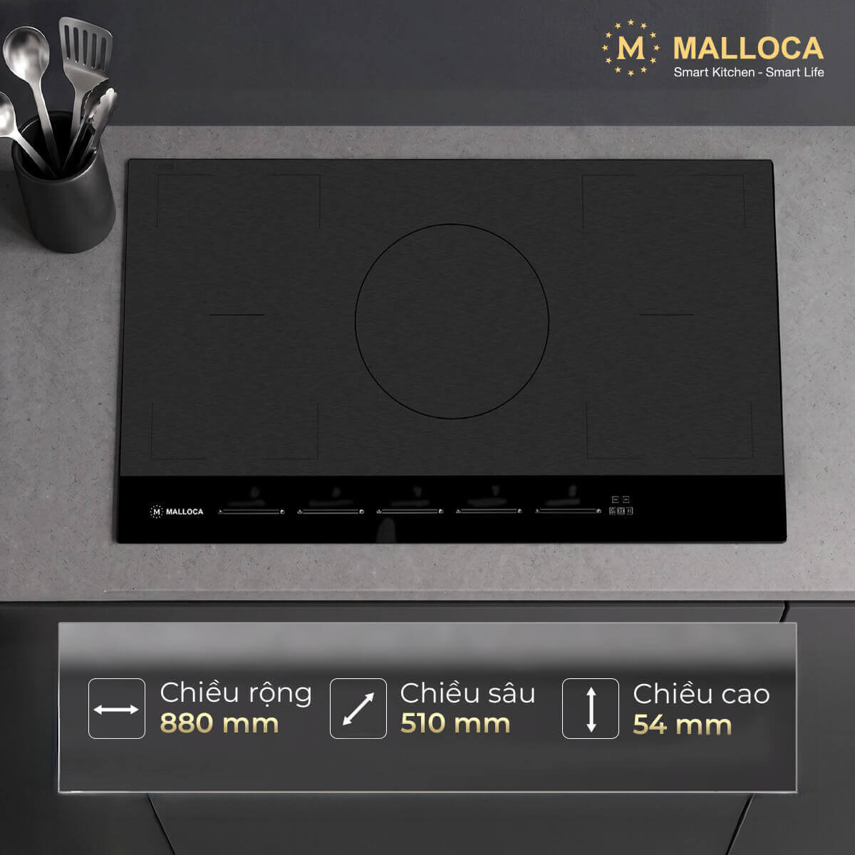 Bếp từ 5 vùng nấu Malloca SKYLUX MH885