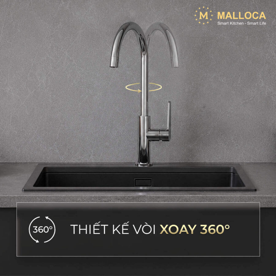 Alternative view of Vòi rửa chén lạnh đồng thau Chrome Malloca K1603CL