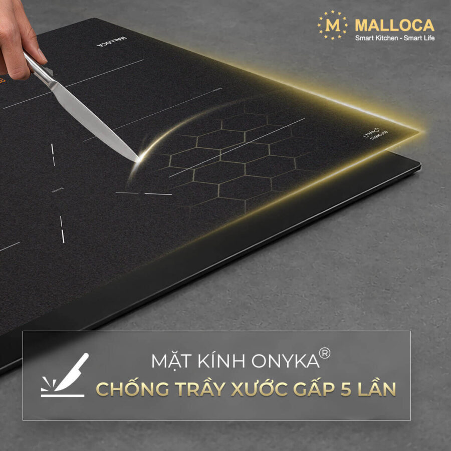 Alternative view of Bếp từ 3 vùng nấu (Mặt kính Onyka chống trầy xước) Malloca MI803ES