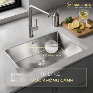 Alternative view of Chậu rửa chén 1 hố Inox 304 lắp âm hoặc lắp nổi Malloca MS6070