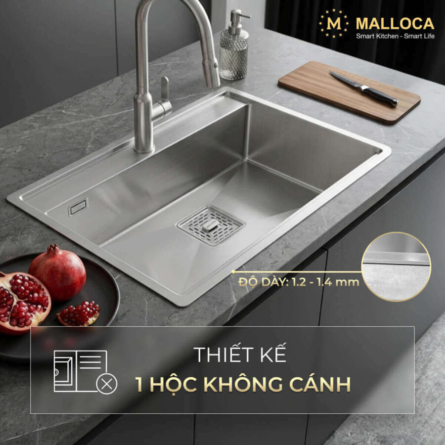 Alternative view of Chậu rửa chén 1 hố Inox 304 Malloca MS6302ST