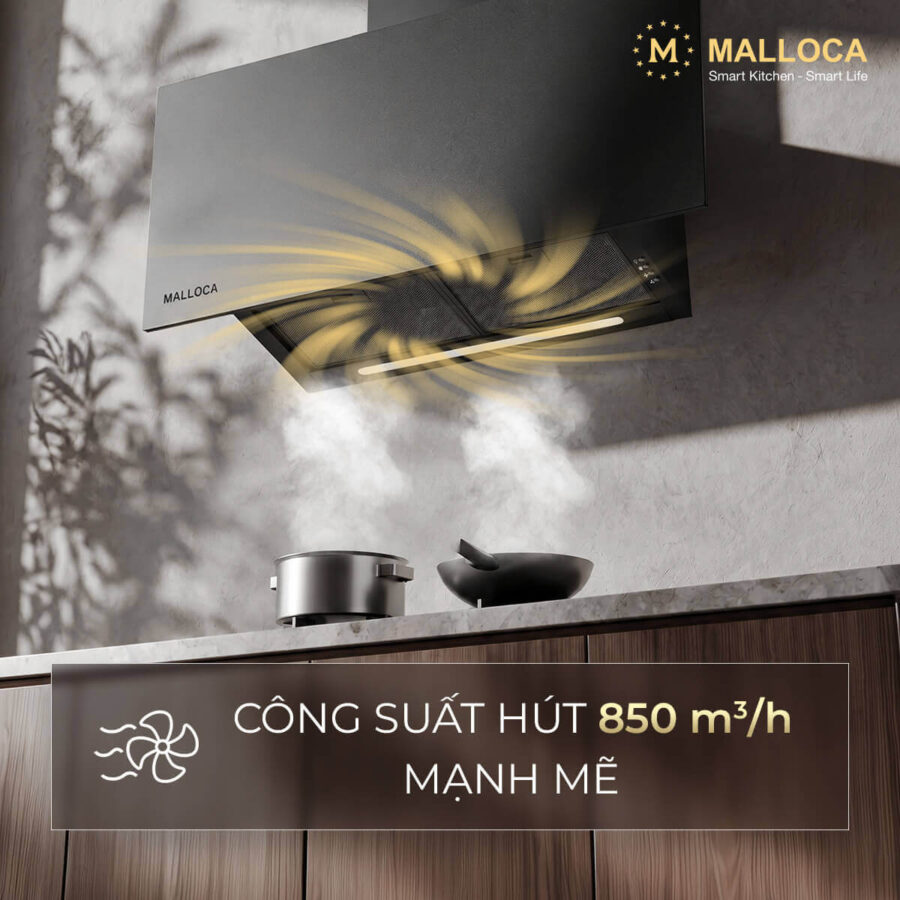 Máy hút mùi áp tường dạng chữ T Malloca VERTICAL MH900VTC - Ảnh 3
