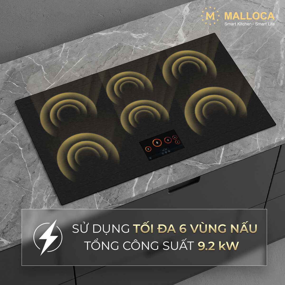 Bếp từ đa điểm Malloca SKYLUX MH92TFT