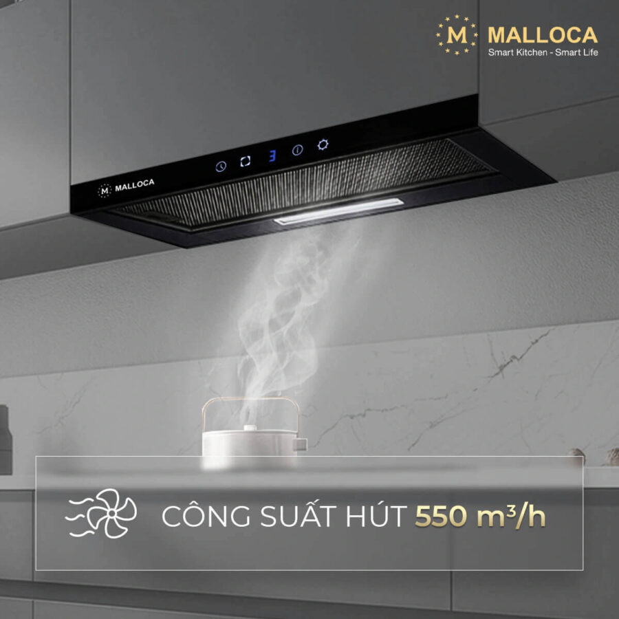 Máy hút mùi âm tủ dạng kéo Malloca MH90BTC - Ảnh 3