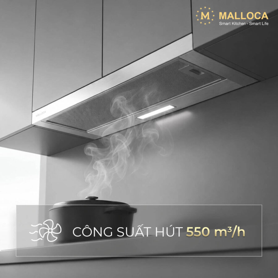 Máy hút mùi âm tủ dạng kéo Malloca MH90SMC - Ảnh 4