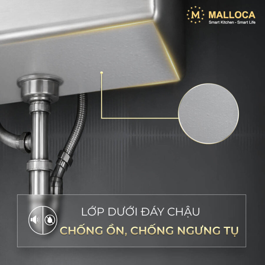 Chậu rửa chén 1 hố Inox 304 lắp âm hoặc lắp nổi Malloca MS6044 - Ảnh 4