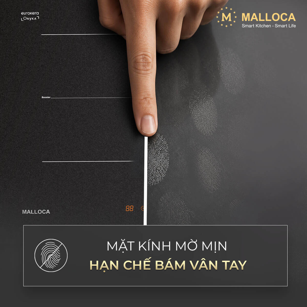 Bếp từ 3 vùng nấu (Mặt kính Onyka chống trầy xước) Malloca MI803ES - Ảnh 4
