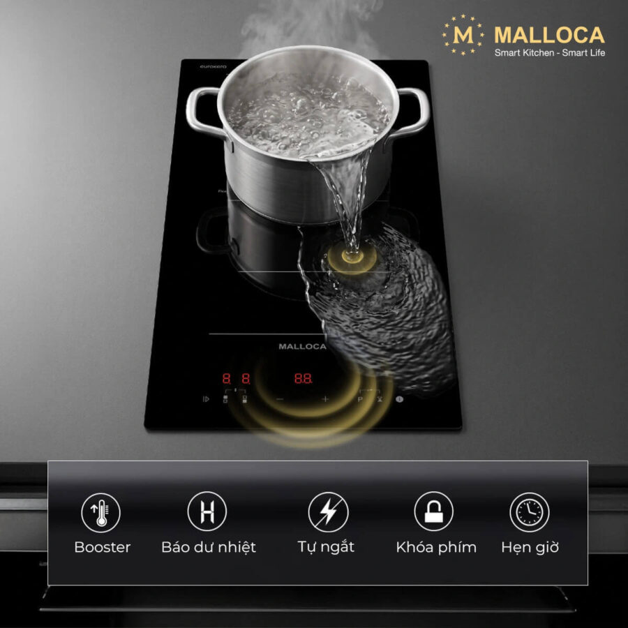 Bếp từ domino 2 vùng nấu Malloca MDI302FZ - Ảnh 6