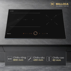 Bếp từ kết hợp hồng ngoại 3 vùng nấu Malloca MIR9021ES
