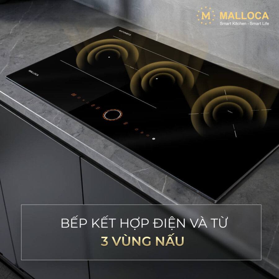 Bếp từ kết hợp hồng ngoại 3 vùng nấu Malloca MIR9021ES - Ảnh 4
