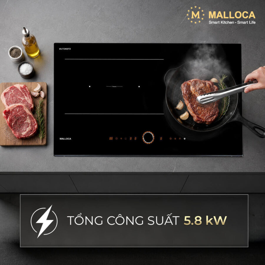Bếp từ kết hợp hồng ngoại 3 vùng nấu Malloca MIR9021ES - Ảnh 5