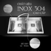 Chậu rửa chén 2 hố Inox 304 Malloca MS6304ST