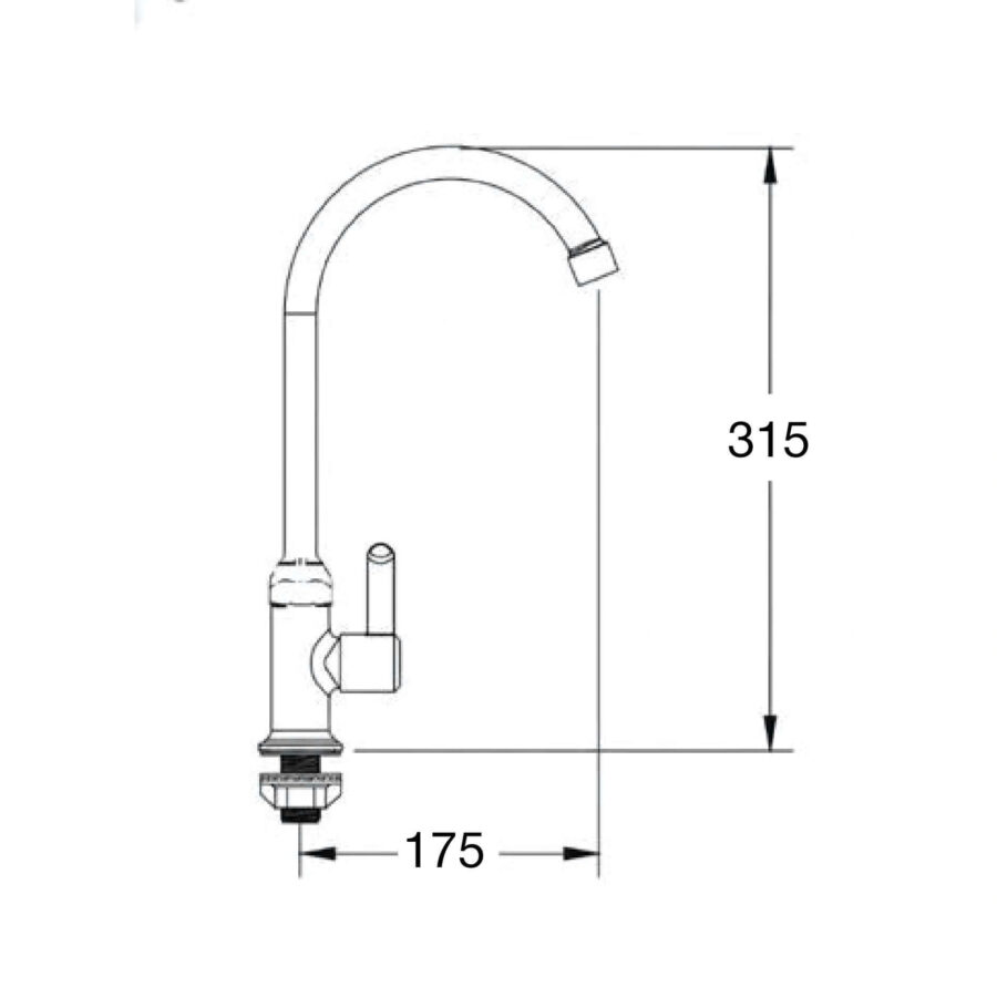 Vòi rửa chén lạnh mạ Chrome Malloca K3102CBA - Ảnh 3