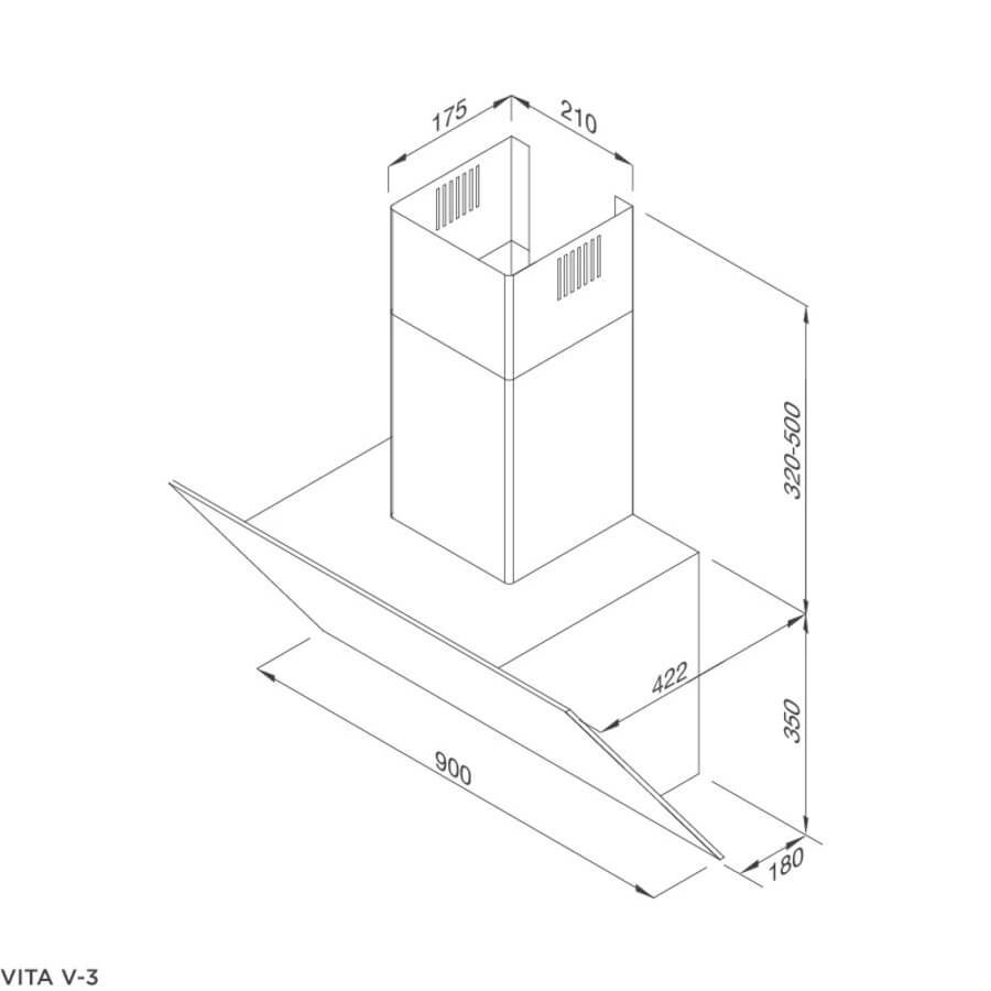 Máy hút mùi áp tường dạng nghiêng Malloca VITA V3 - Ảnh 3