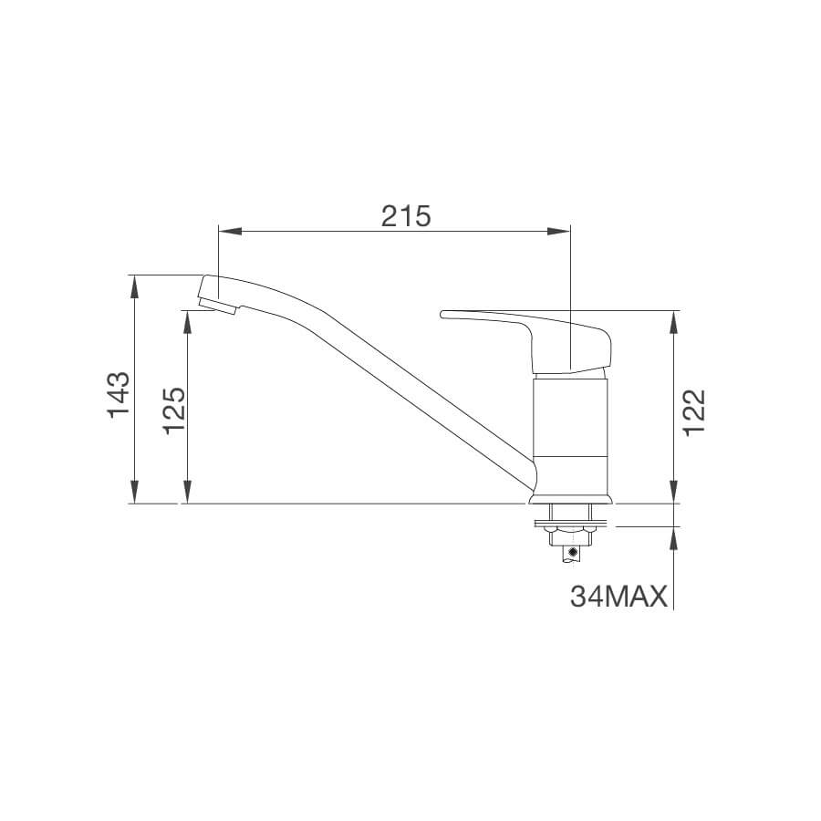 Vòi rửa chén lạnh đồng thau chrome Malloca K120C - Ảnh 3