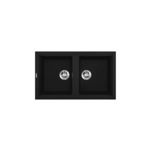 Chậu rửa chén đá Granite 2 hố Malloca BLACK K45086