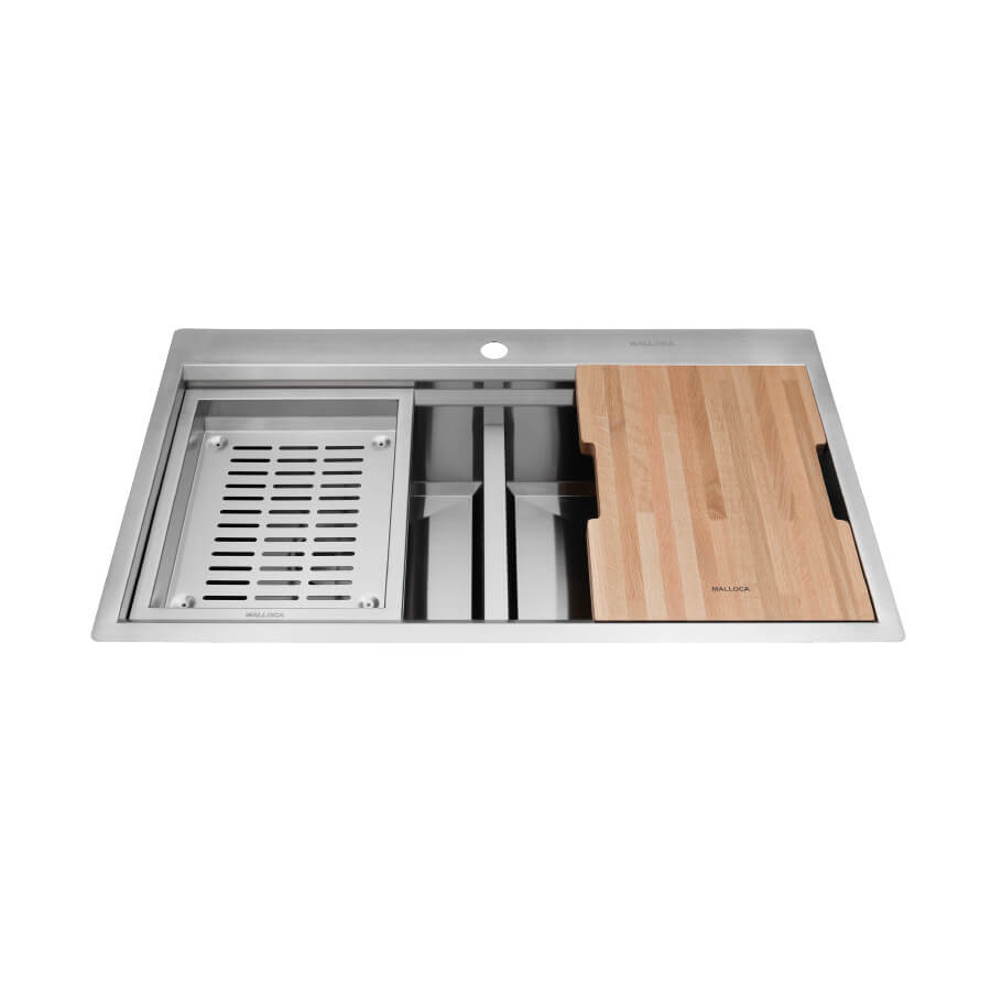 Chậu rửa chén 2 hố Inox 304 Malloca SLIDE MS862