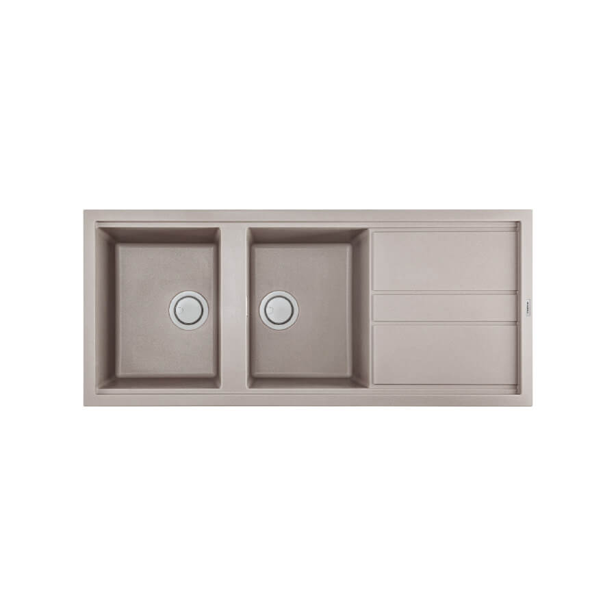 Chậu rửa chén đá Granite 2 hố Malloca TORTORA K50043