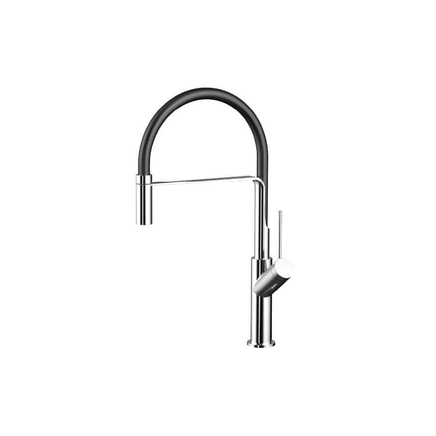 Vòi rửa chén nóng lạnh dây Silicon đồng thau Chrome Malloca K081C - Ảnh 5