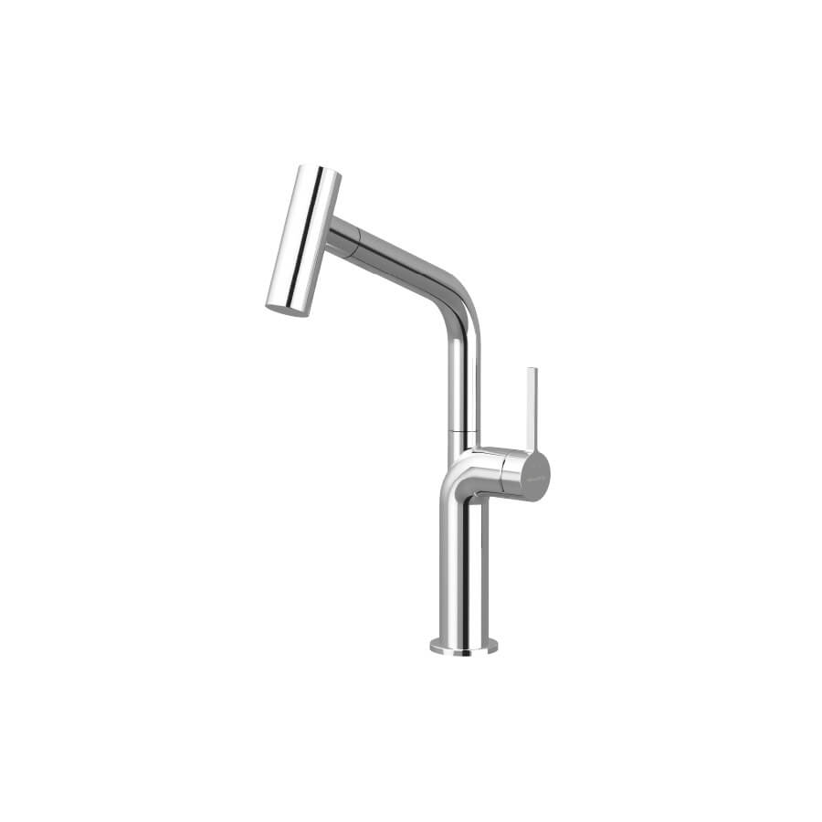 Vòi rửa chén nóng lạnh dây rút đồng thau Chrome Malloca K2203CR