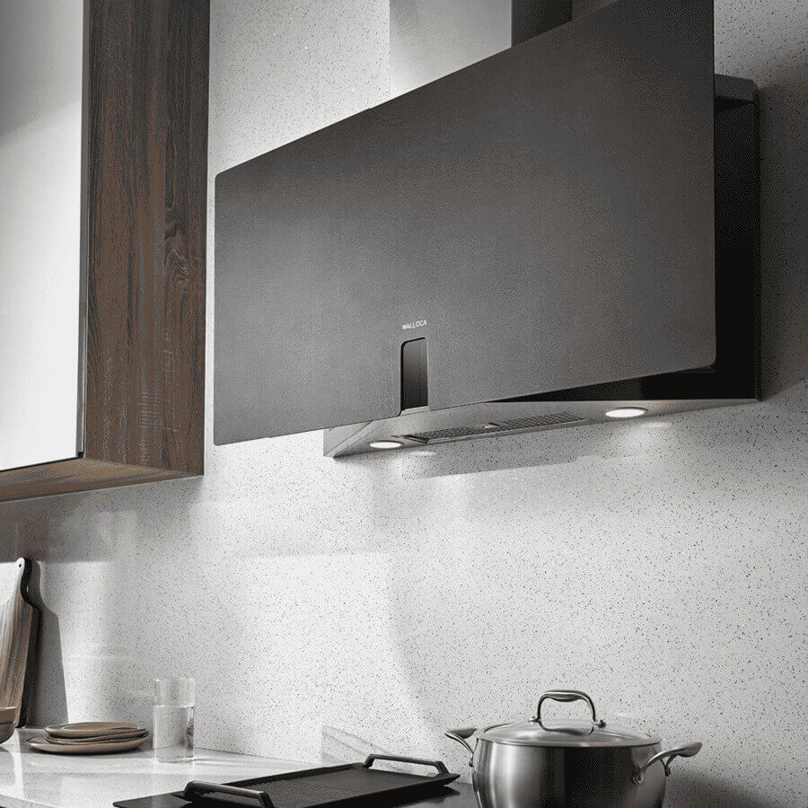 Máy hút mùi áp tường dạng chữ T Malloca TIME K15NERO