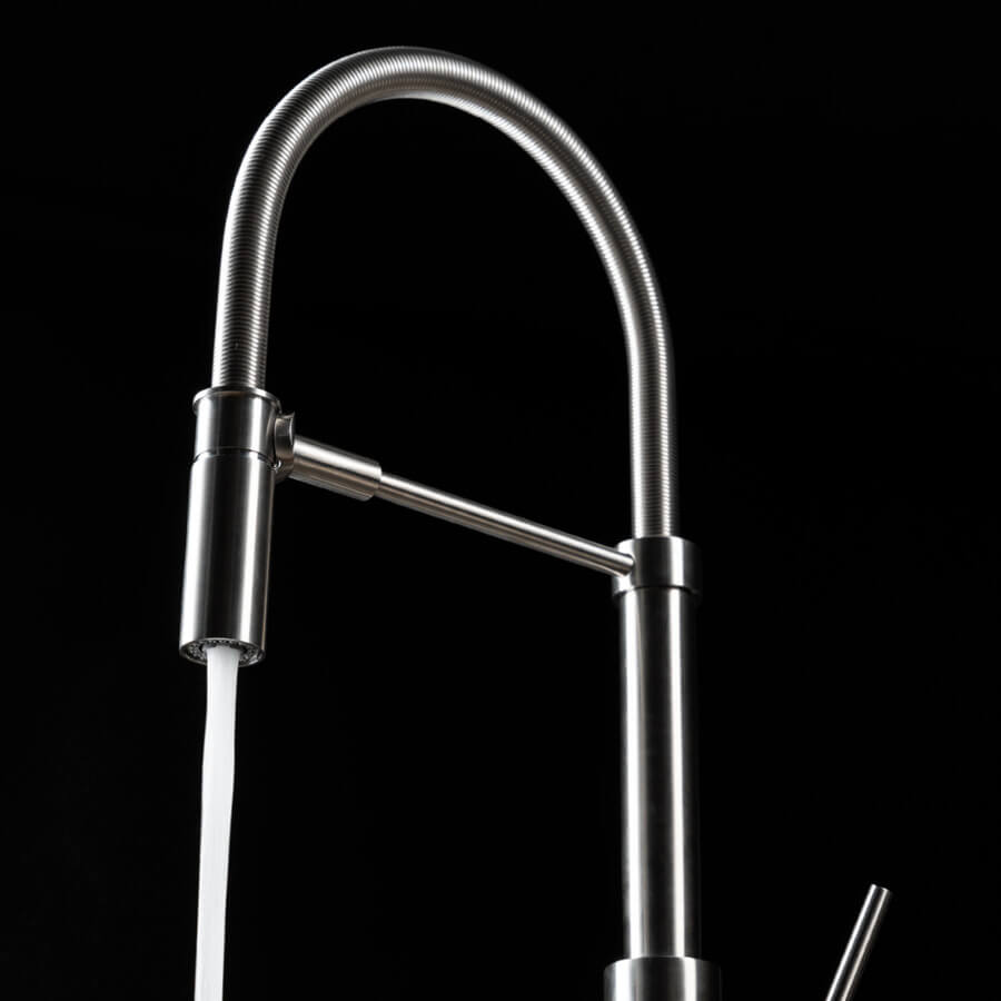 Vòi rửa chén nóng lạnh dây lò xo Inox 304 Malloca LUXSTEEL K088CS - Ảnh 4