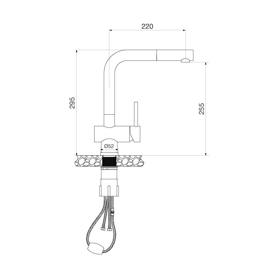 Vòi rửa chén nóng lạnh dây rút Inox 304 Malloca K103BL - Ảnh 3