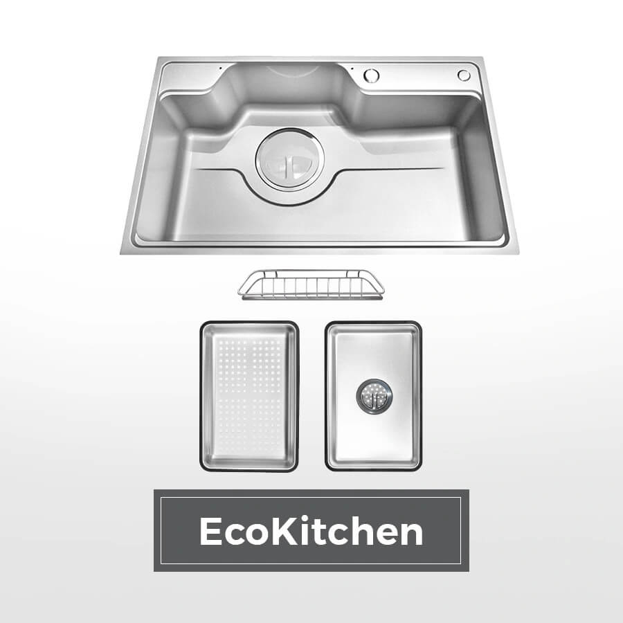 Chậu rửa chén 1 hố hạn chế trầy xước Malloca LINEN MS8048SS