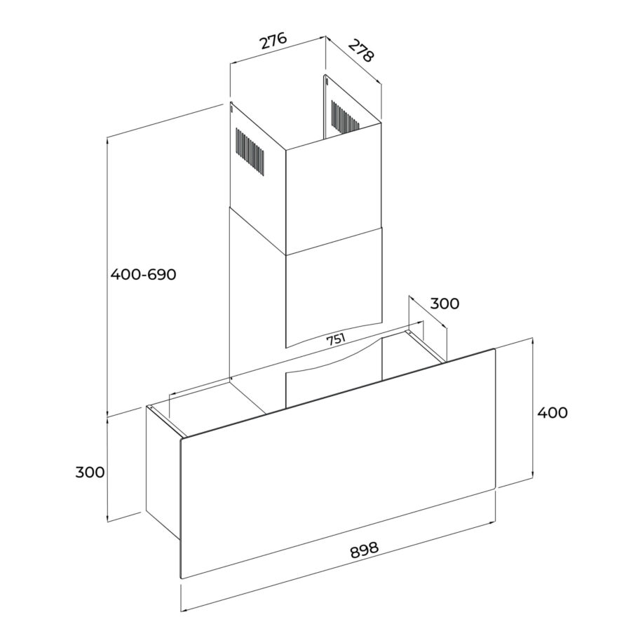 Máy hút mùi áp tường dạng chữ T Malloca VERTICAL MH900VTC - Ảnh 7