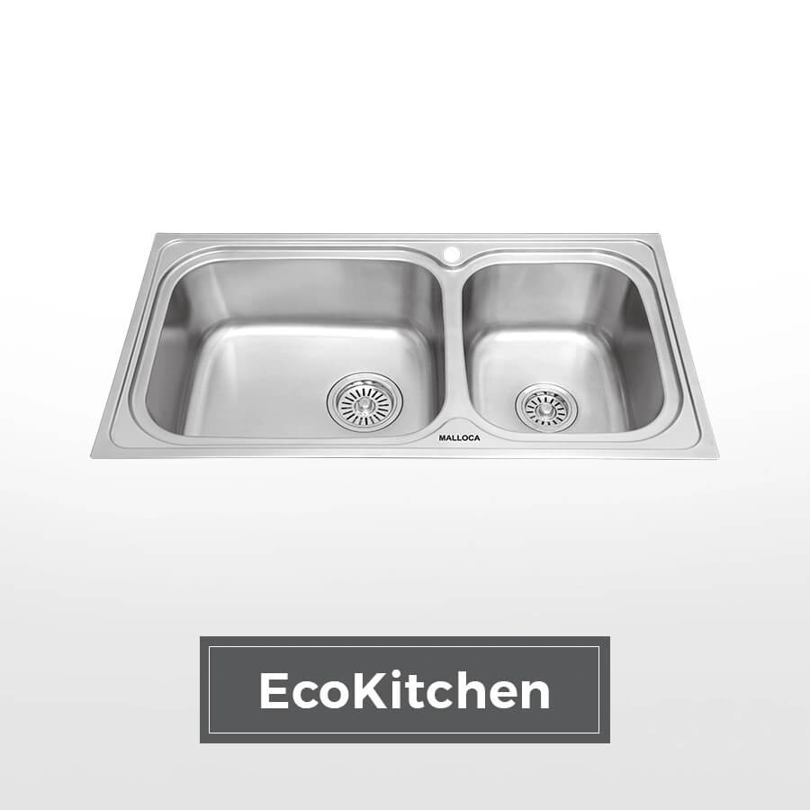 Chậu rửa chén 2 hố Inox 304 Malloca MS2025