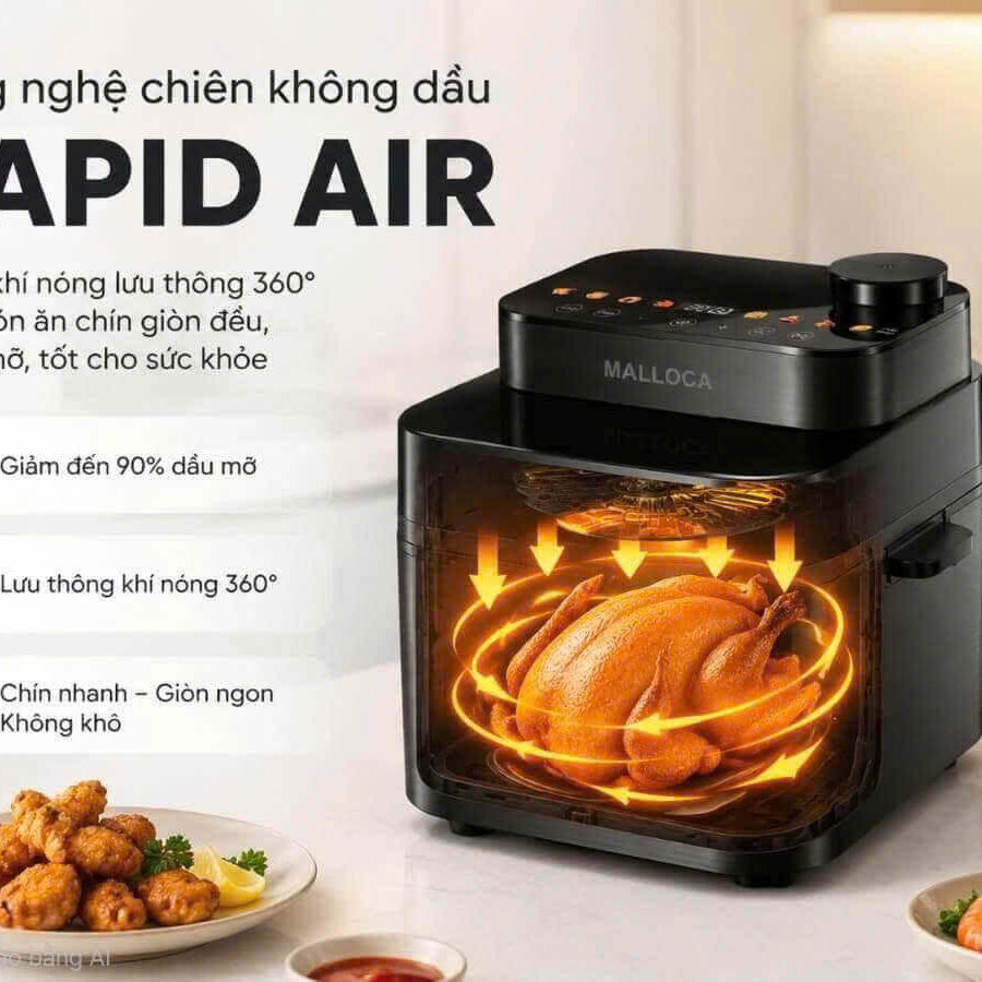 Alternative view of Nồi chiên không dầu Malloca MAF75LM