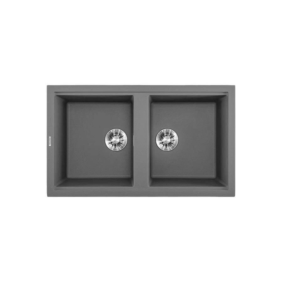 Chậu Rửa Chén Đá Granite 2 hố Malloca GREY K45099