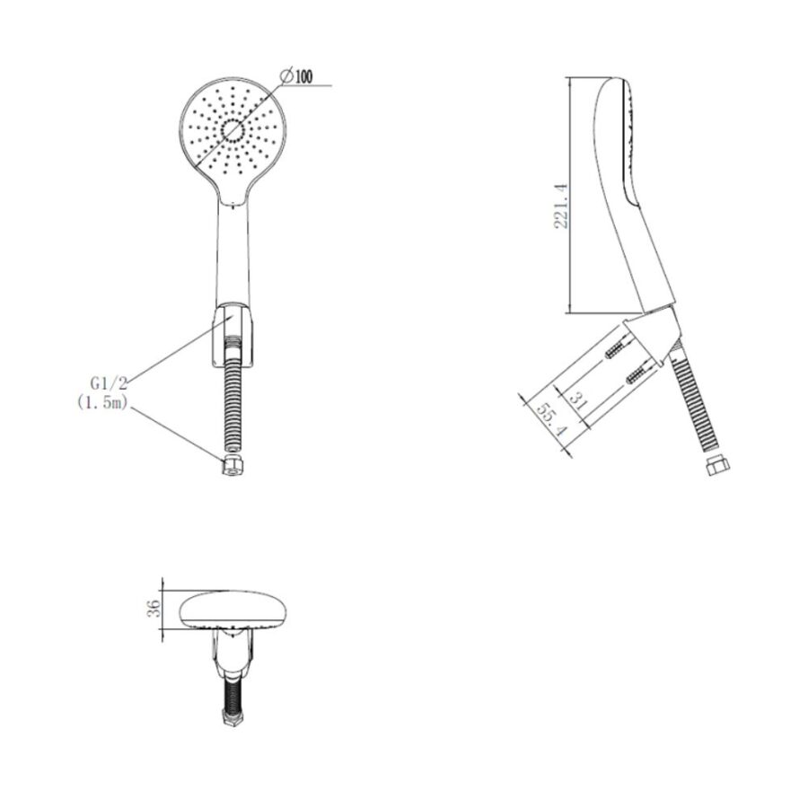 Bộ tay sen tắm American Standard WF-6144 (WF6144) (1361440000) WizFlo