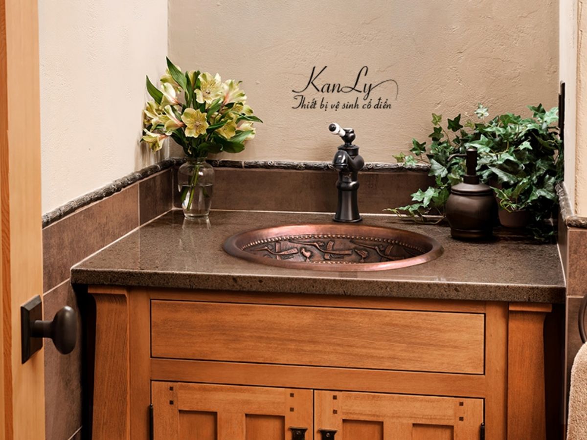 Chậu lavabo đặt bàn Kanly bằng đồng BL2622