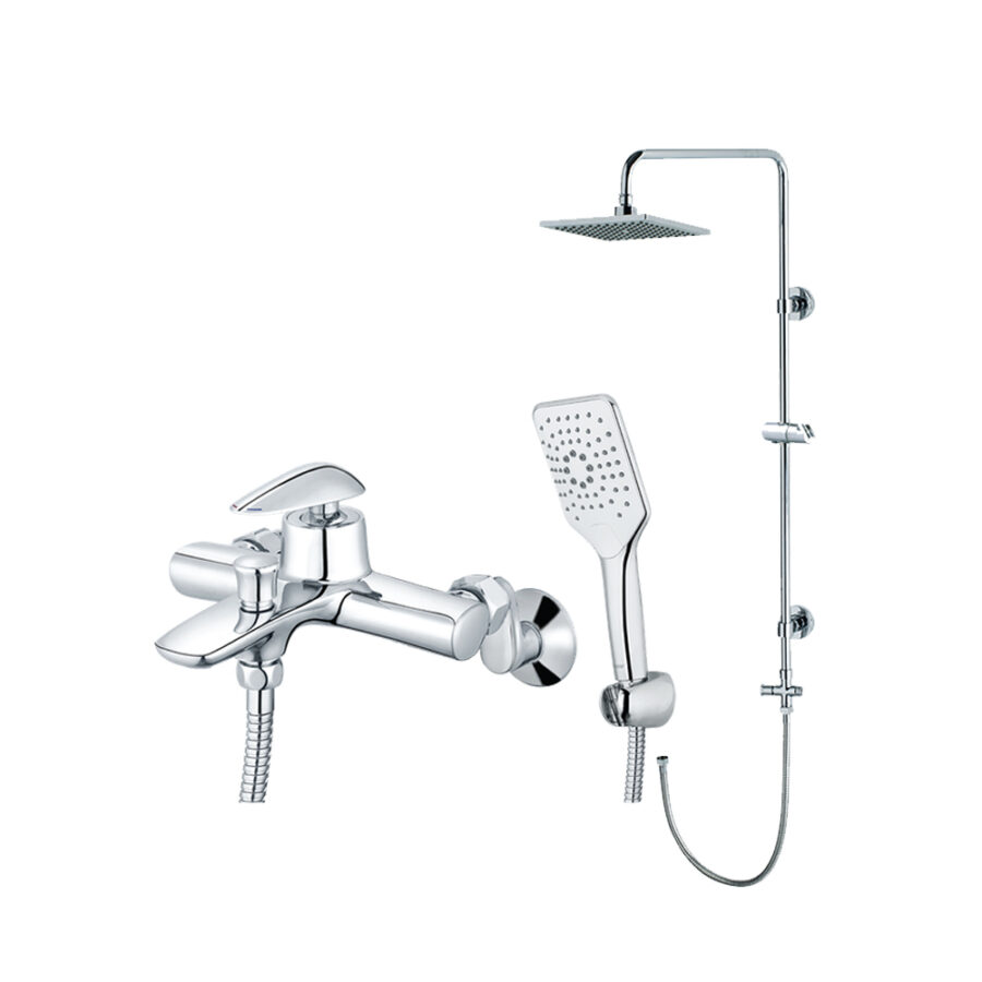 Bộ sen cây tắm đứng nóng lạnh Caesar BS124+S813C