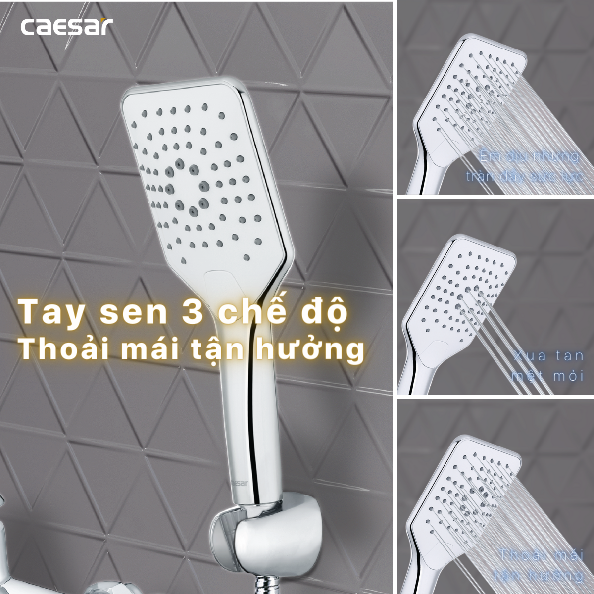 Bộ sen cây tắm đứng nóng lạnh Caesar BS124+S843C