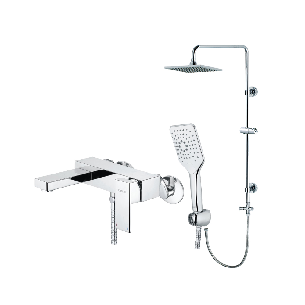 Bộ sen cây tắm đứng nóng lạnh Caesar BS124+S843C