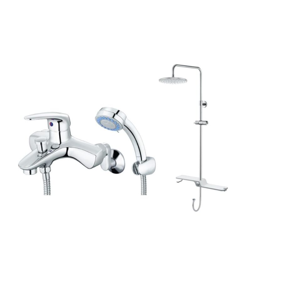 Bộ sen cây tắm đứng nóng lạnh Caesar BS126+S173C