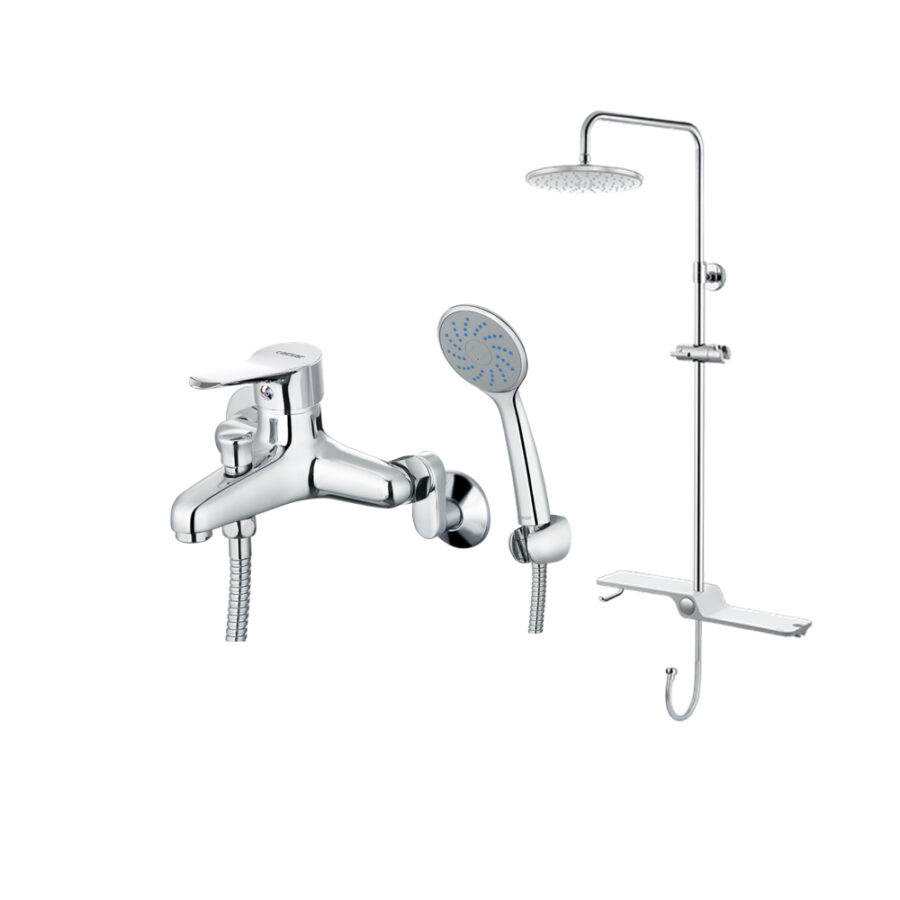 Bộ sen cây tắm đứng nóng lạnh Caesar BS126+S333C
