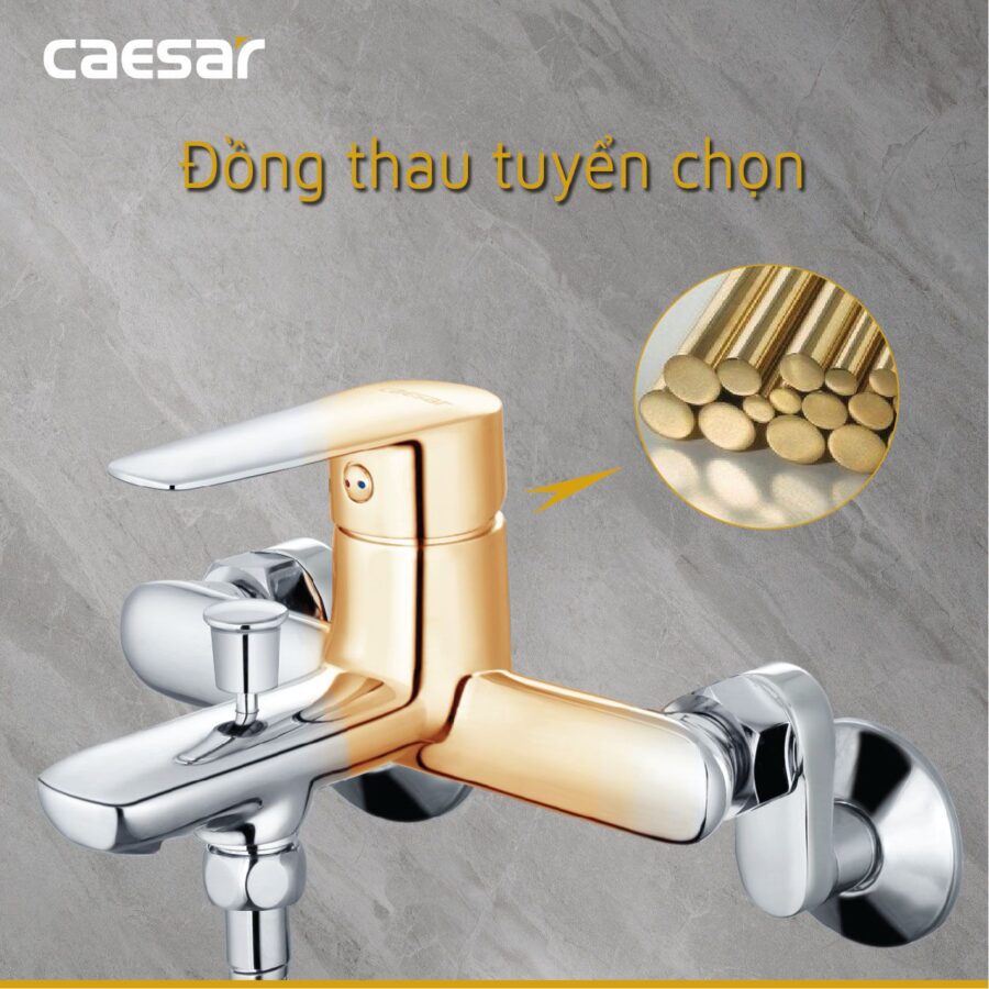 Bộ sen cây tắm đứng nóng lạnh Caesar BS126+S383C