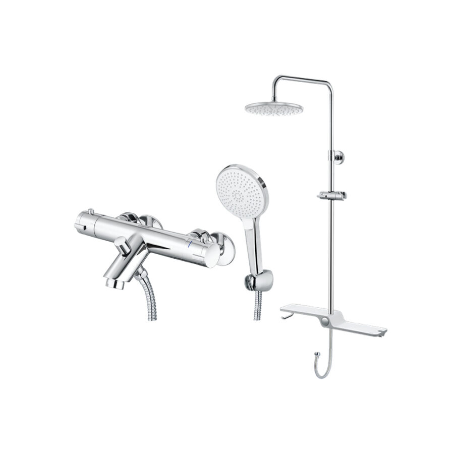Bộ sen cây tắm đứng nhiệt độ Caesar BS126+TS617