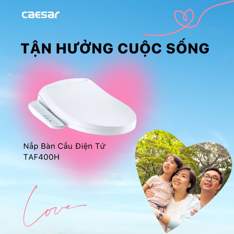 Bồn cầu 1 khối nắp điện tử Caesar C1391F + TAF400H (C1391+TAF400H)