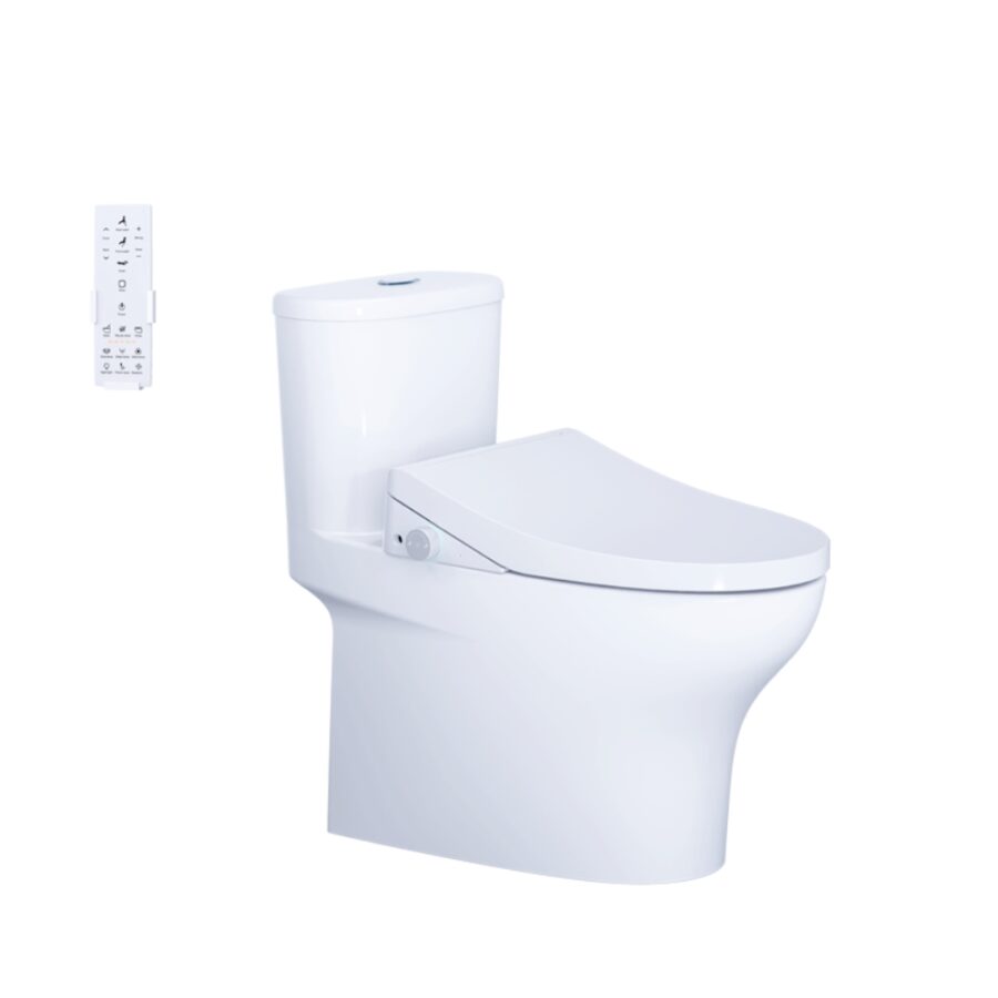 Bồn cầu 1 khối nắp điện tử Caesar C1394F + TAF512H (CD1394+TAF512H)