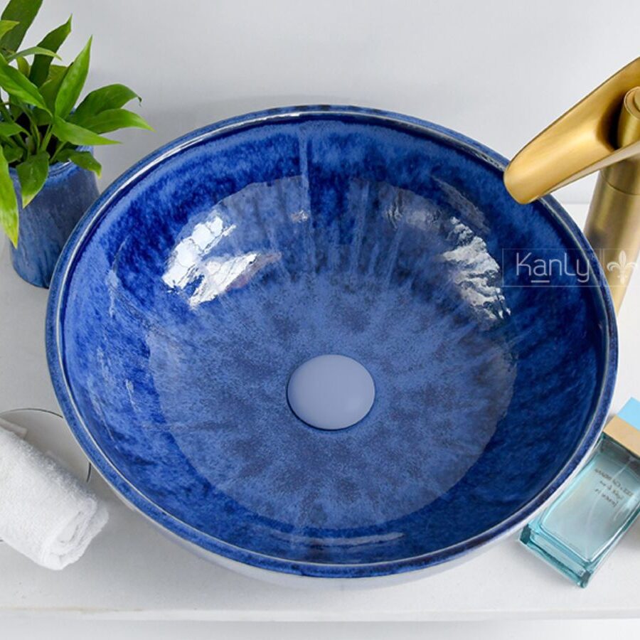 Chậu lavabo đặt bàn Kanly gốm mỹ thuật GV001