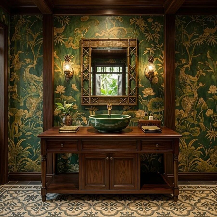 Chậu lavabo đặt bàn Kanly gốm men rạn GV004