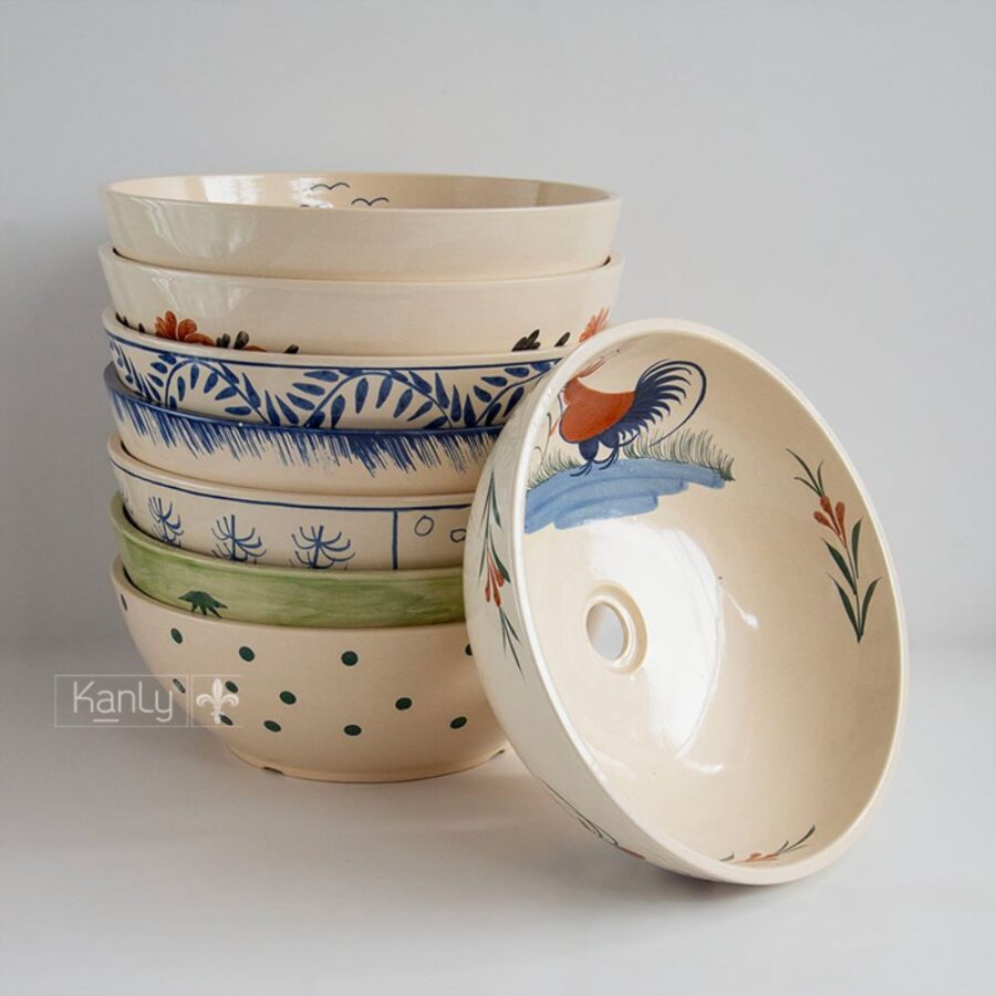 Chậu lavabo đặt bàn Kanly gốm mỹ thuật GV107