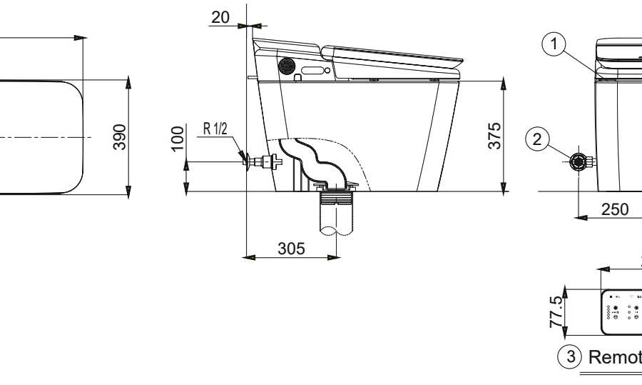 Bồn cầu thông minh American Standard KP-8310 (KP8310) dòng PLAT