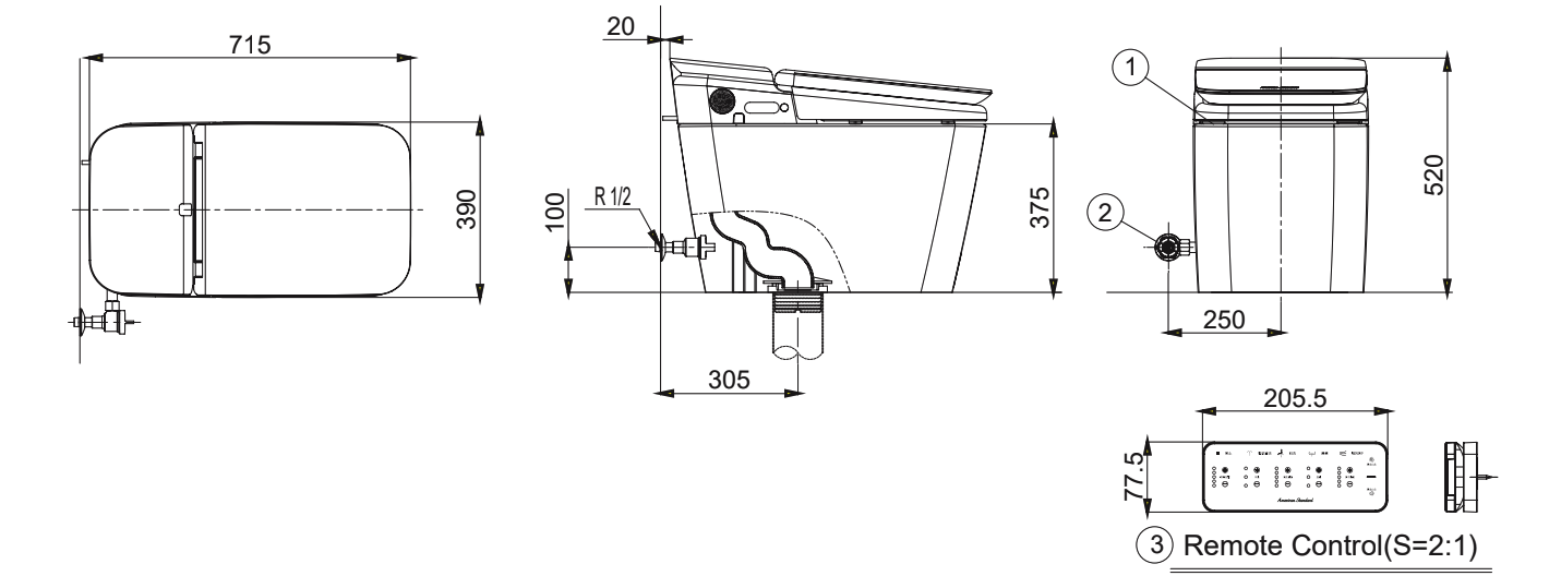 Bồn cầu thông minh American Standard KP-8310 (KP8310) dòng PLAT