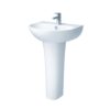 Chậu rửa lavabo treo tường chân dài Caesar L2150+P2445 (L2150S+P2445)